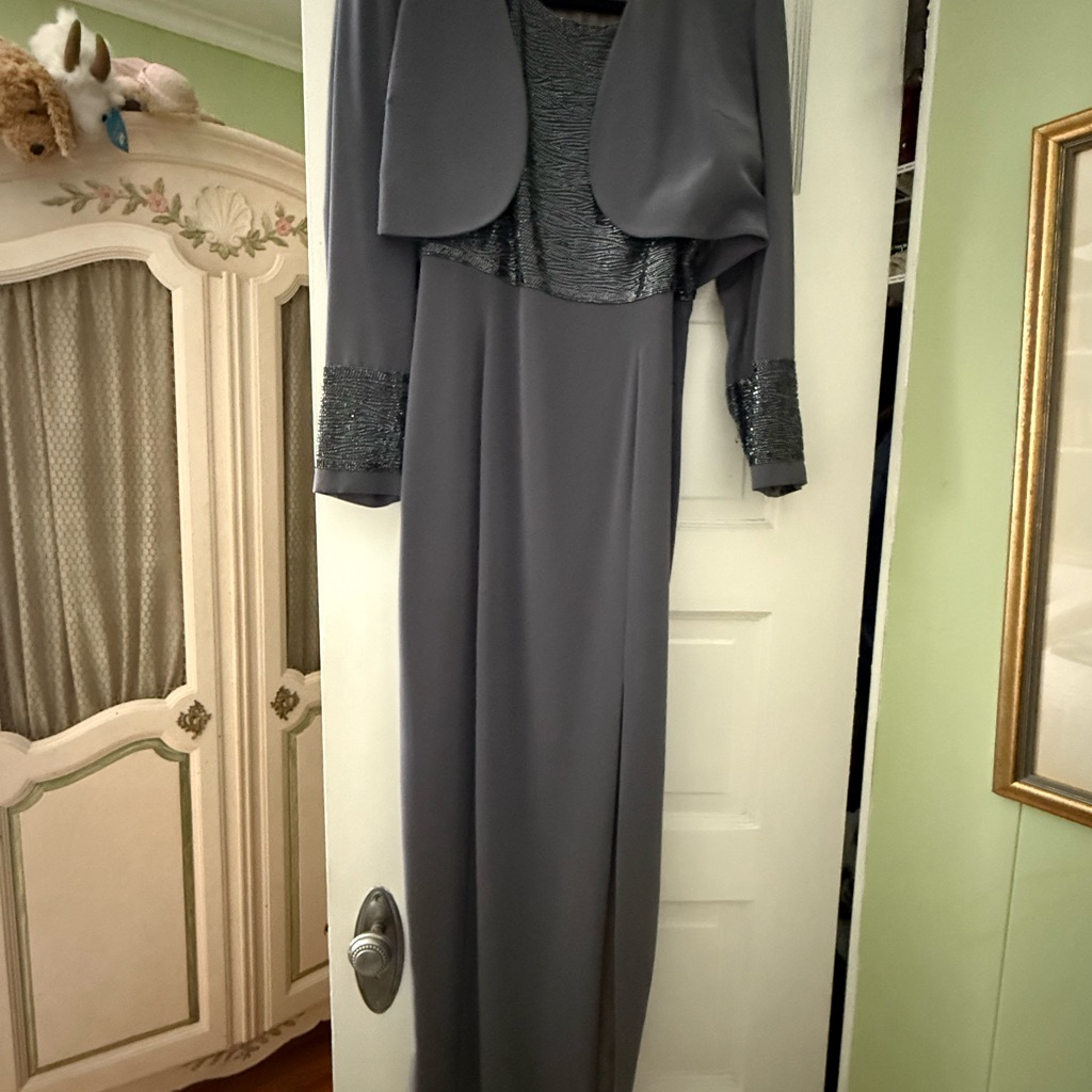 Elegant Gray Women's Dress With Jacket. Never Worn.